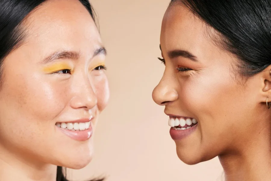 2 woman looking at each other